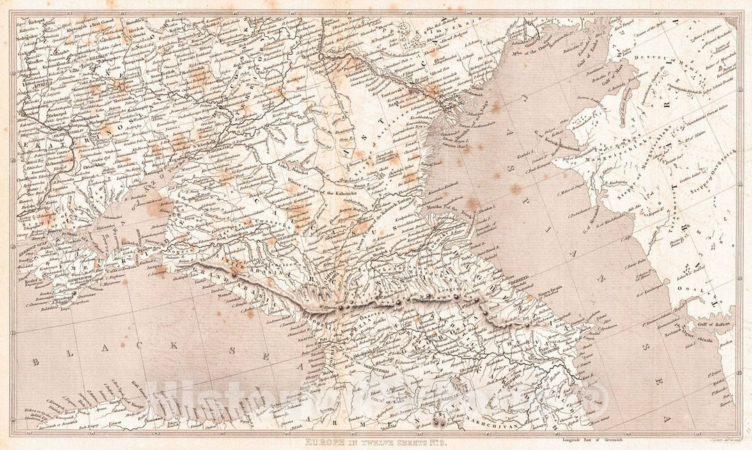 Historic Map : 1828 Europe in Twelve Sheets, No. 9 : Vintage Wall Art