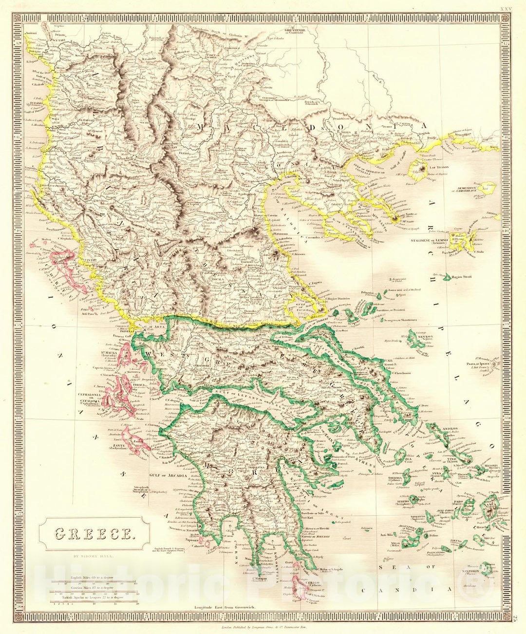 Historic Map : 1830 Greece : Vintage Wall Art