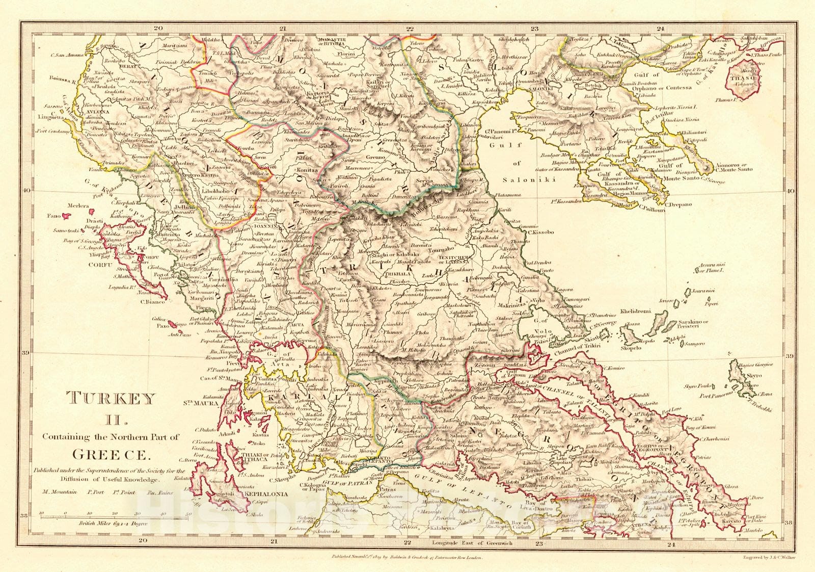 Historic Map : 1830 Turkey II Containing the Northern Part of Greece : Vintage Wall Art