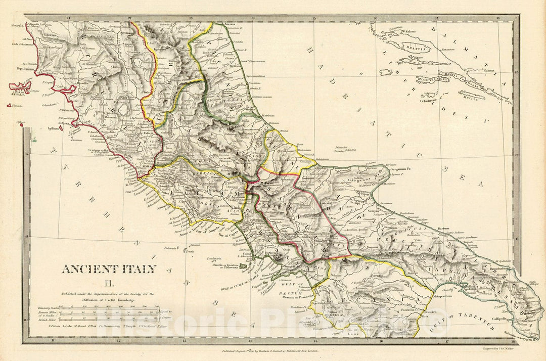 Historic Map : 1830 Ancient Italy II : Vintage Wall Art