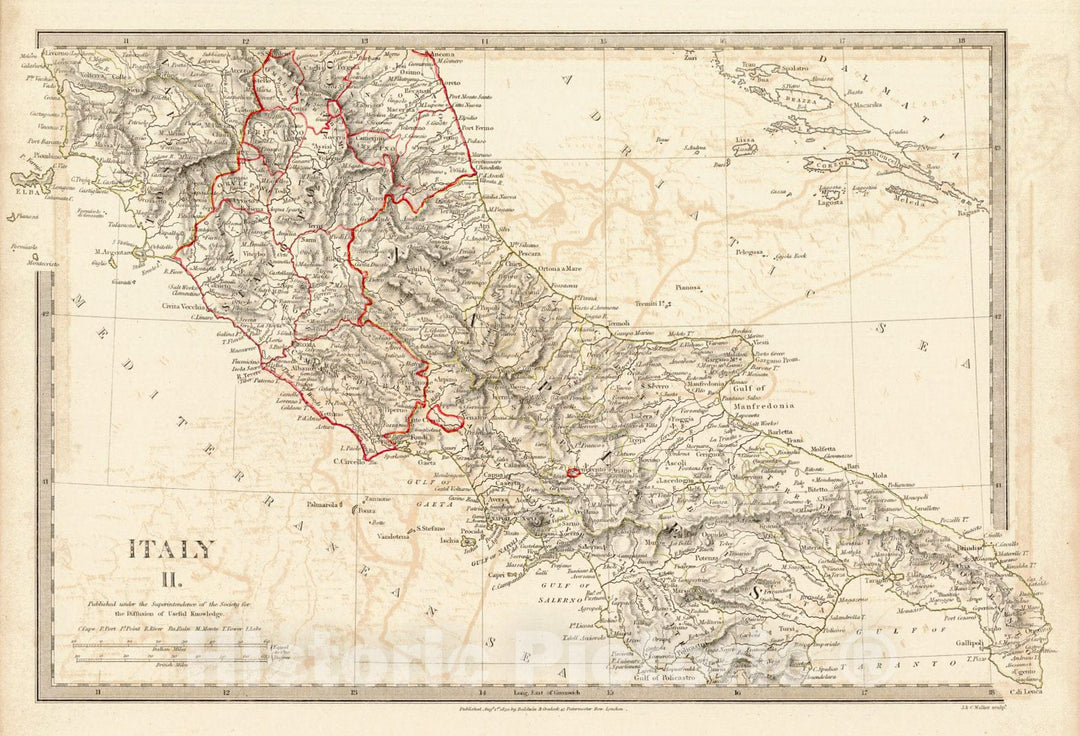 Historic Map : 1830 Italy II : Vintage Wall Art