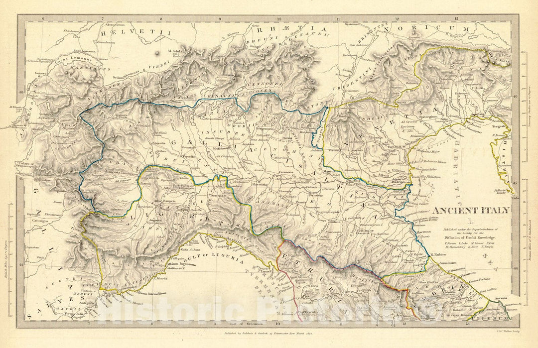 Historic Map : 1832 Ancient Italy I : Vintage Wall Art