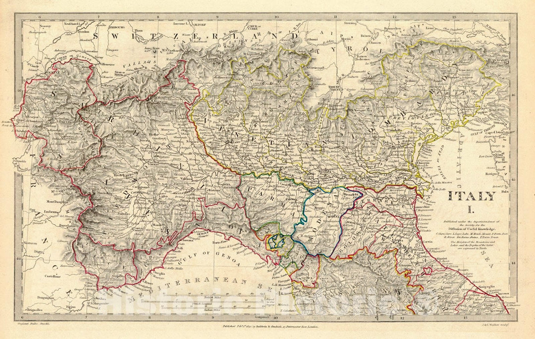 Historic Map : 1832 Italy I : Vintage Wall Art