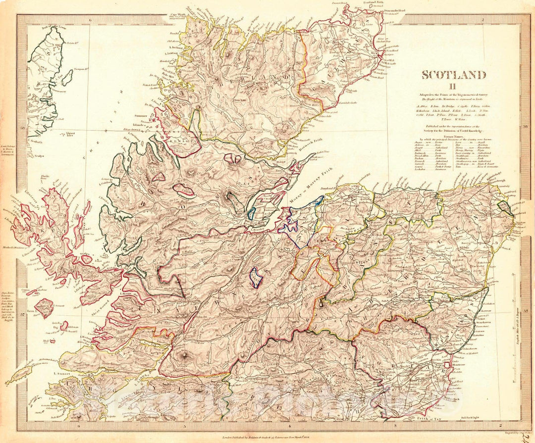 Historic Map : 1834 Scotland II : Vintage Wall Art