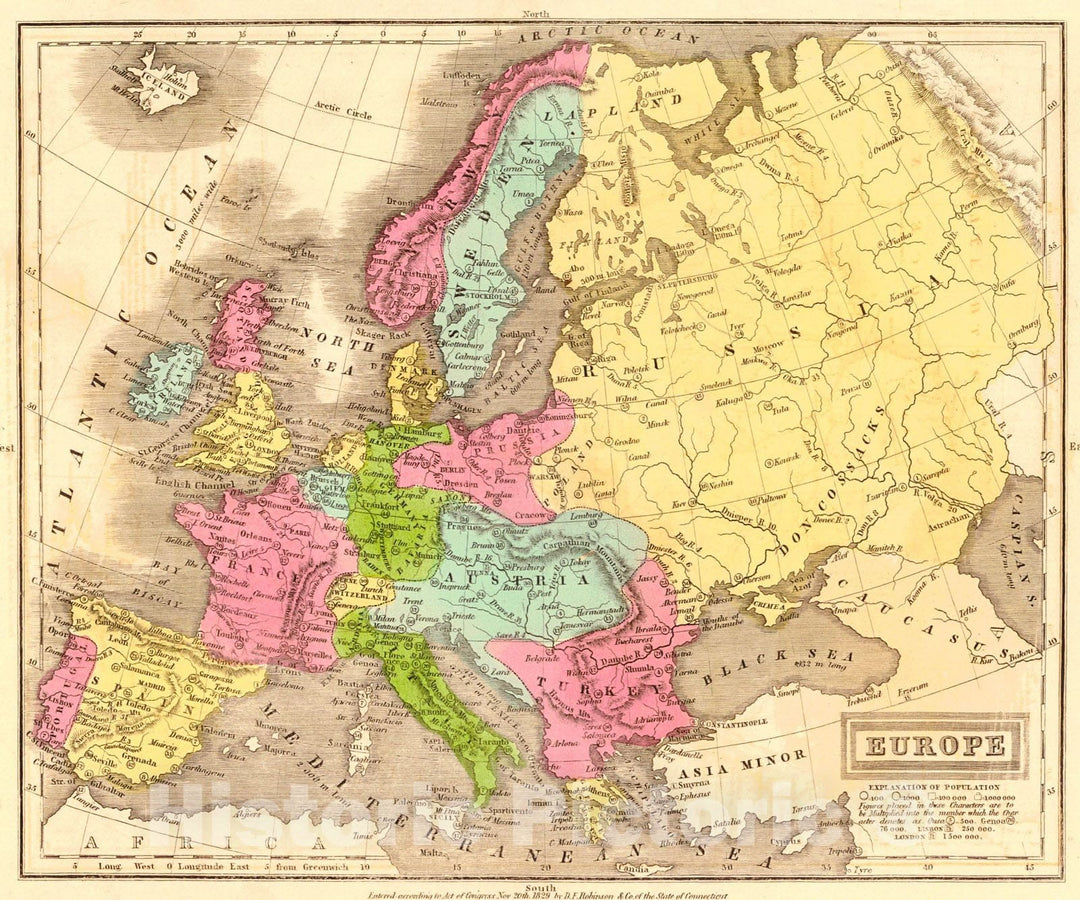 Historic Map : 1837 Europe : Vintage Wall Art