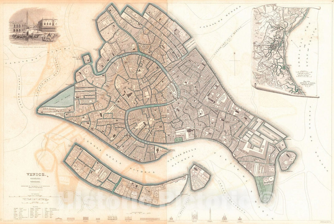 Historic Map : 1838 Venice : Vintage Wall Art