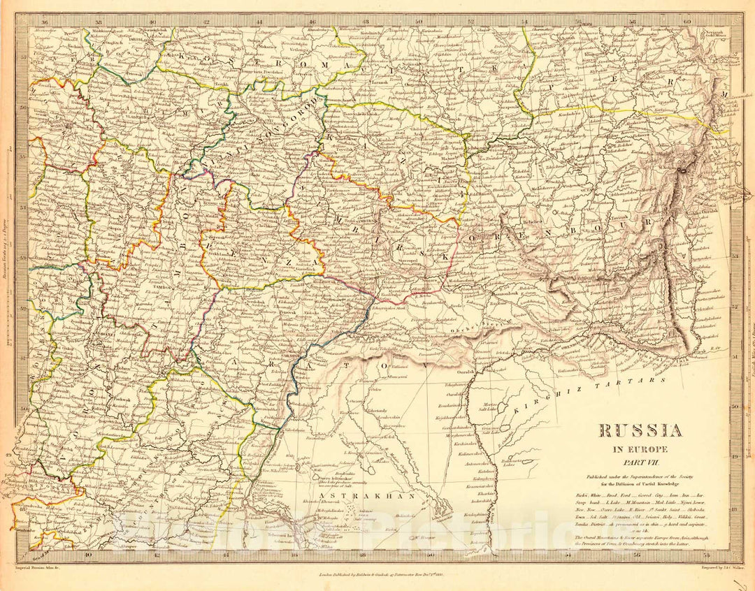 Historic Map : 1838 Russia in Europe Part VII : Vintage Wall Art