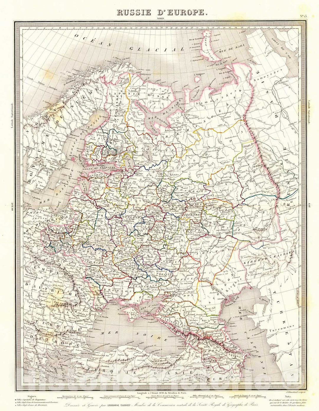 Historic Map : 1842 Russie D'Europe : Vintage Wall Art