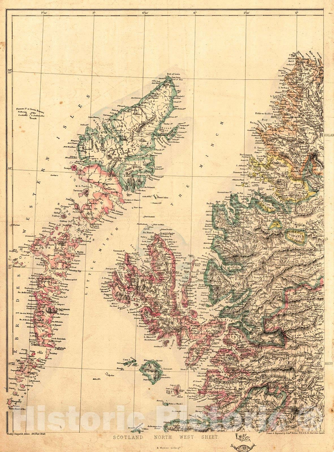 Historic Map : 1862 Scotland : Vintage Wall Art