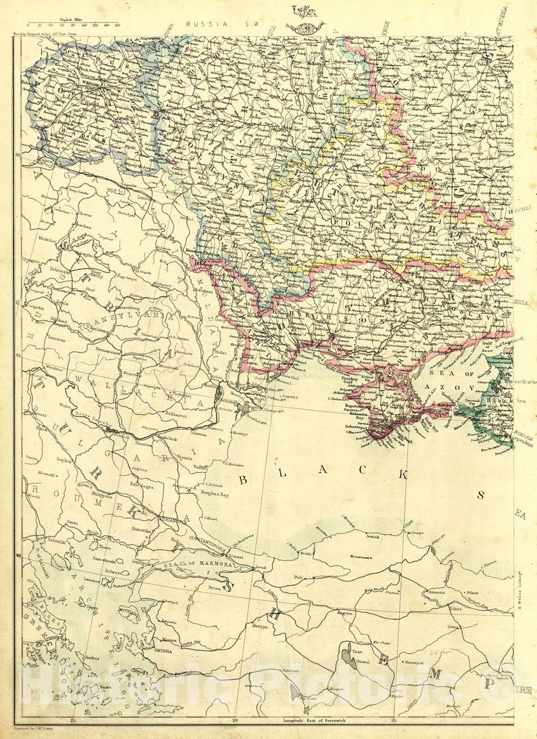 Historic Map : 1863 European Russia : Vintage Wall Art