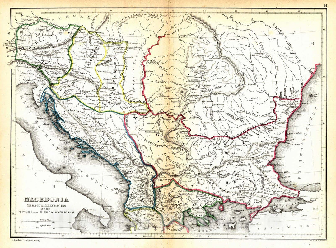 Historic Map : 1867 Macedonia : Vintage Wall Art