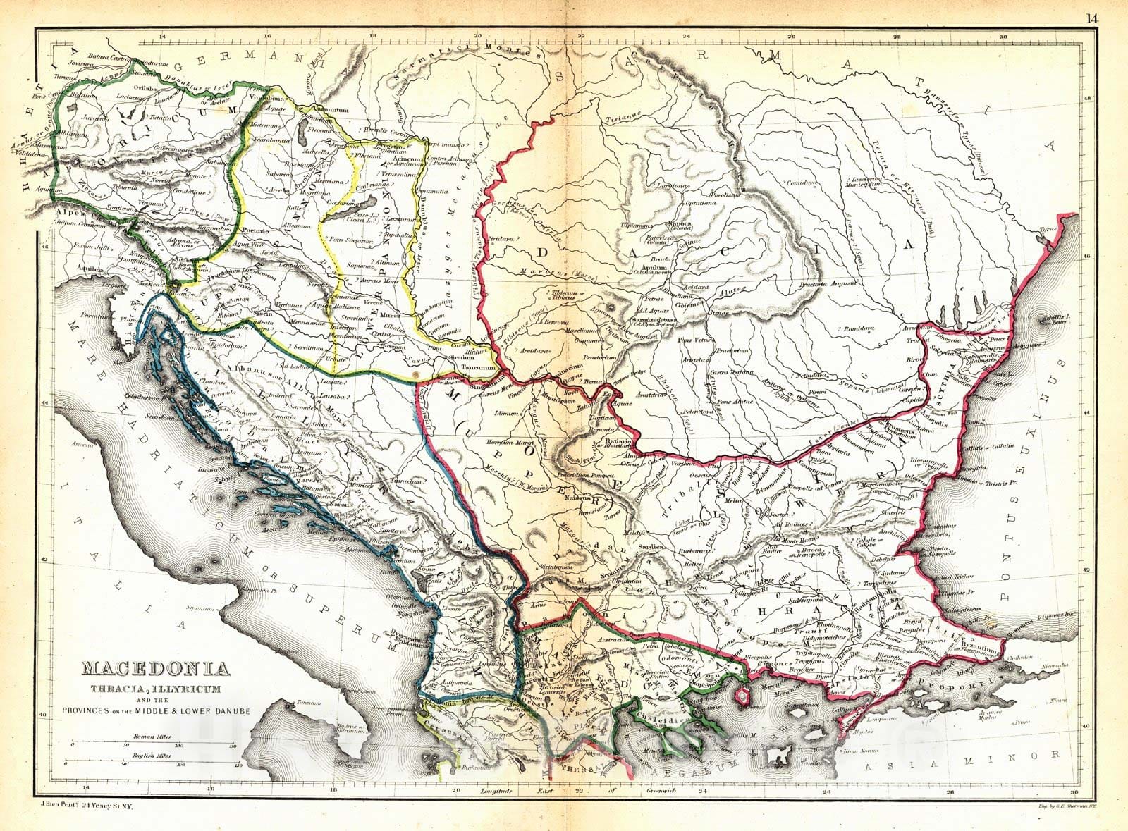 Historic Map : 1867 Macedonia : Vintage Wall Art