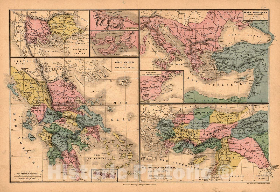 Historic Map : 1878 [Various Maps of the Mediterranean Region in Ancient Times] : Vintage Wall Art