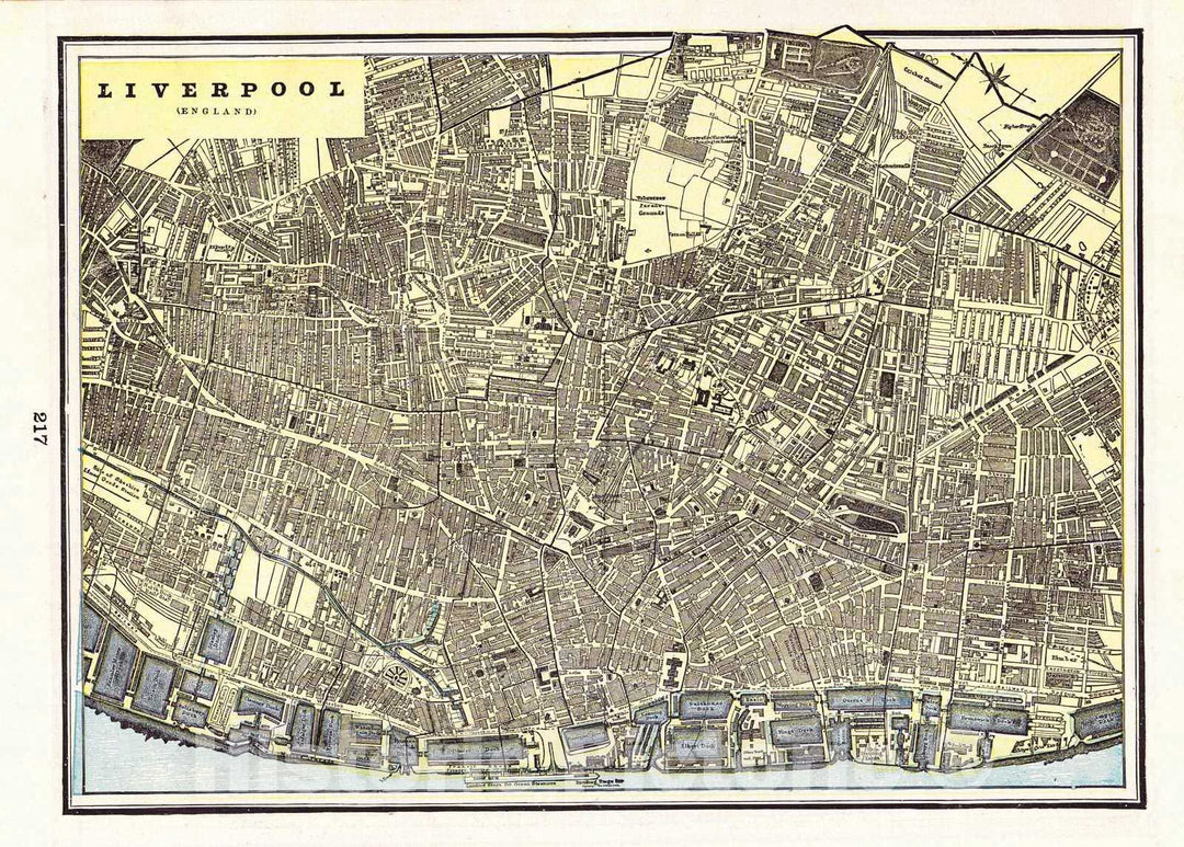 Historic Map : 1898 Liverpool (England) : Vintage Wall Art