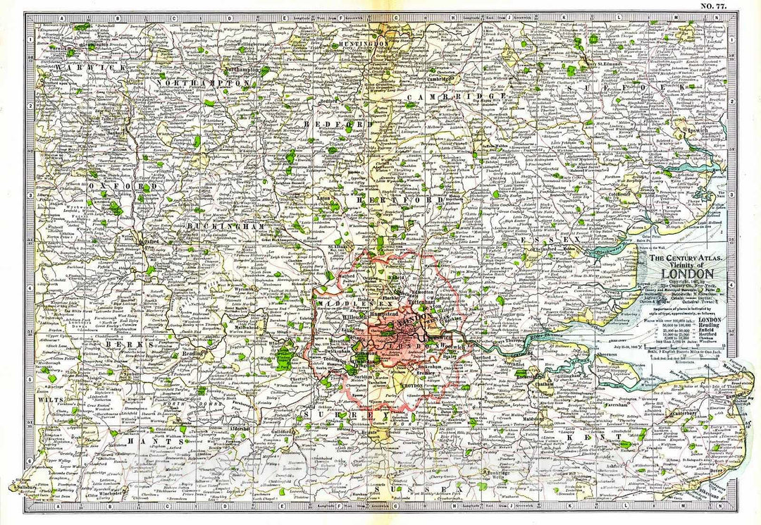 Historic Map : 1902 London and Vicinity : Vintage Wall Art