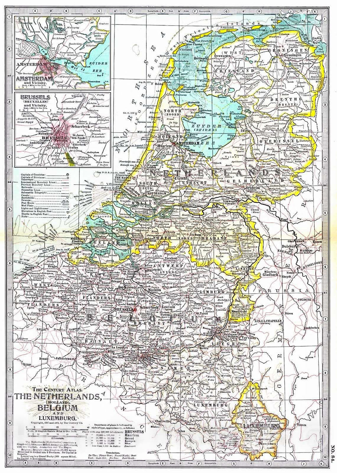 Historic Map : 1902 The Netherlands, Belgium, and Luxemburg : Vintage Wall Art