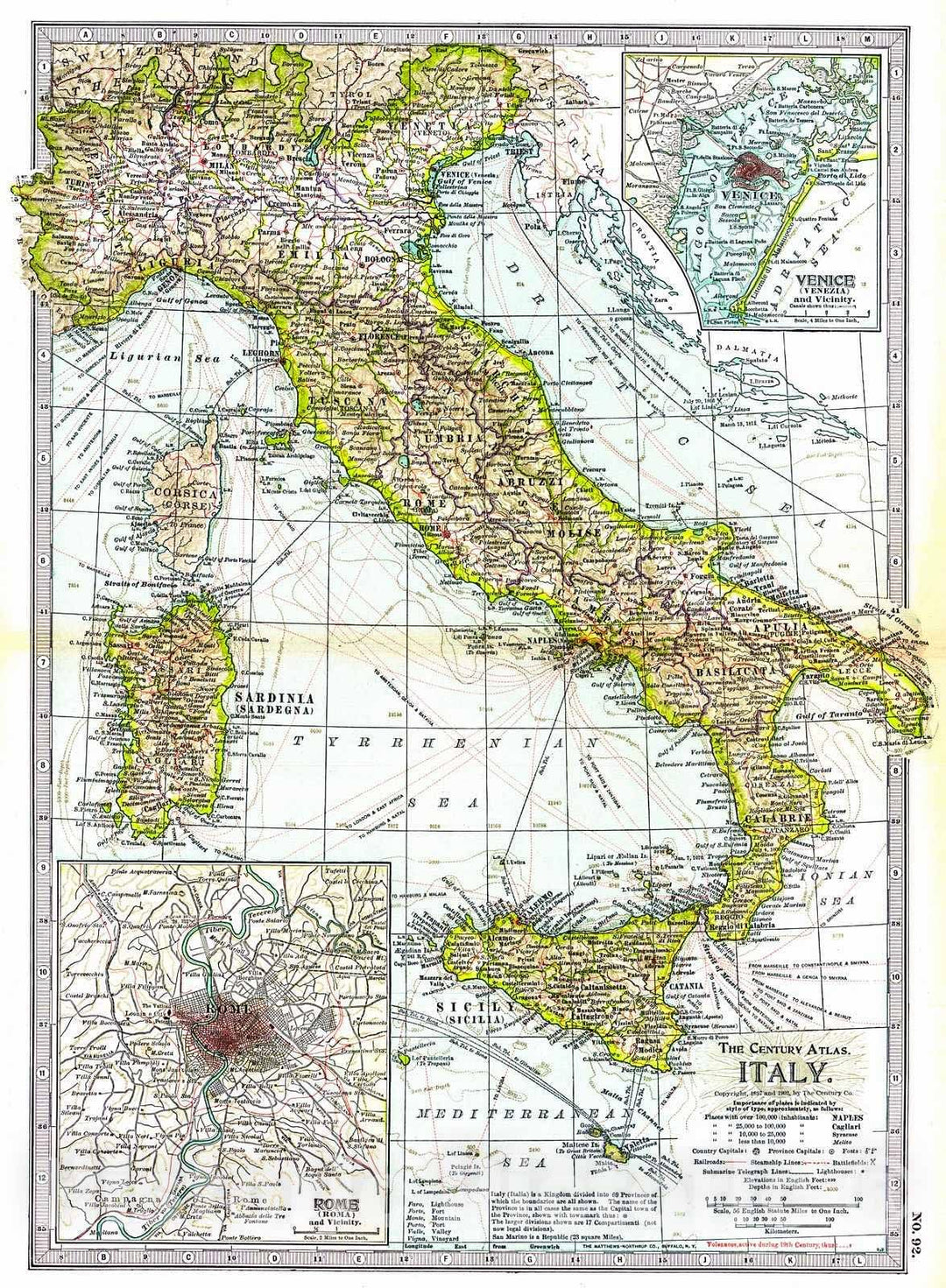 Historic Map : 1902 Italy : Vintage Wall Art