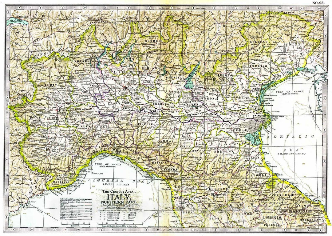 Historic Map : 1902 Italy, Northern-Part : Vintage Wall Art