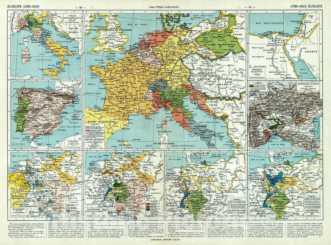 Historic Map : 1908 Europe (1789-1815) : Vintage Wall Art