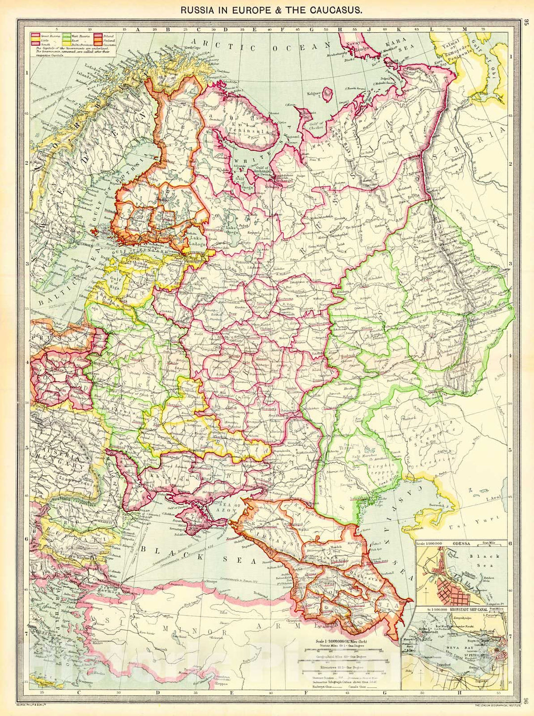 Historic Map : 1910 Russia in Europe and The Caucasus : Vintage Wall Art