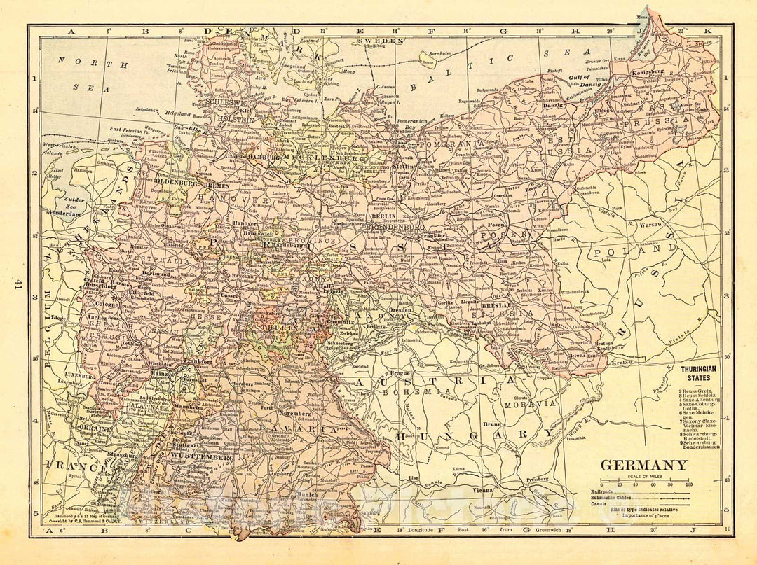 Historic Map : 1917 Germany : Vintage Wall Art