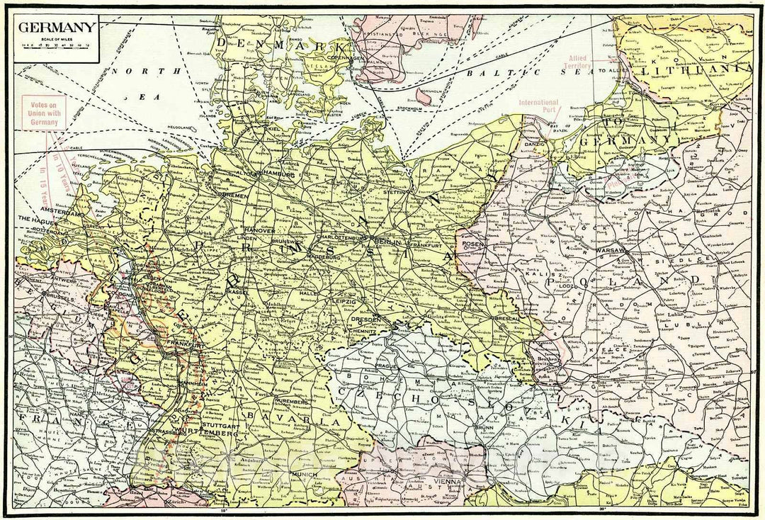 Historic Map : 1922 Germany : Vintage Wall Art