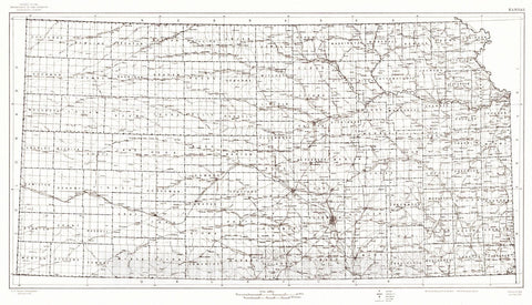 Historic Map : 1922 State of Kansas : Vintage Wall Art