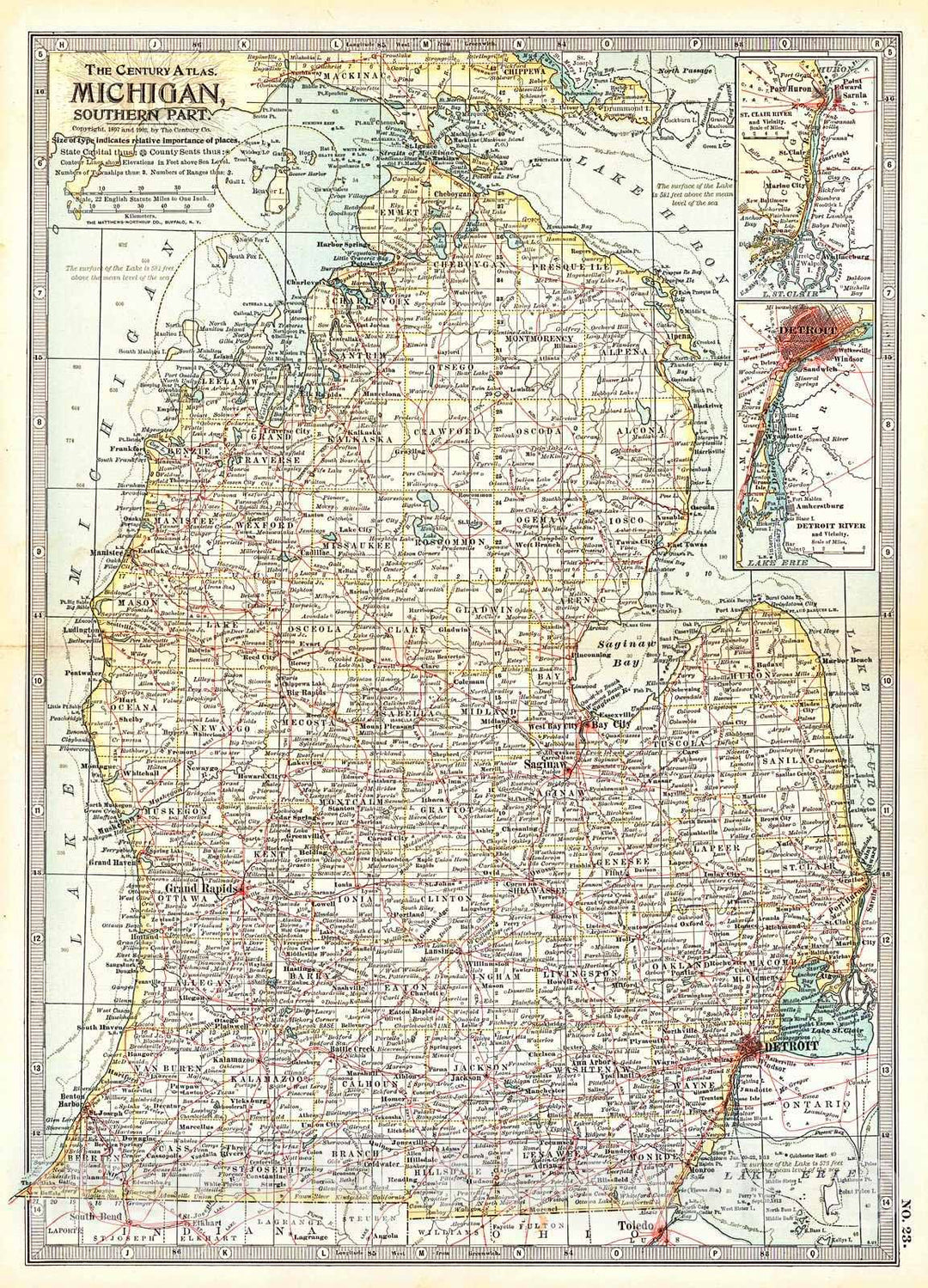 Historic Map : 1902 Michigan - Southern Part : Vintage Wall Art