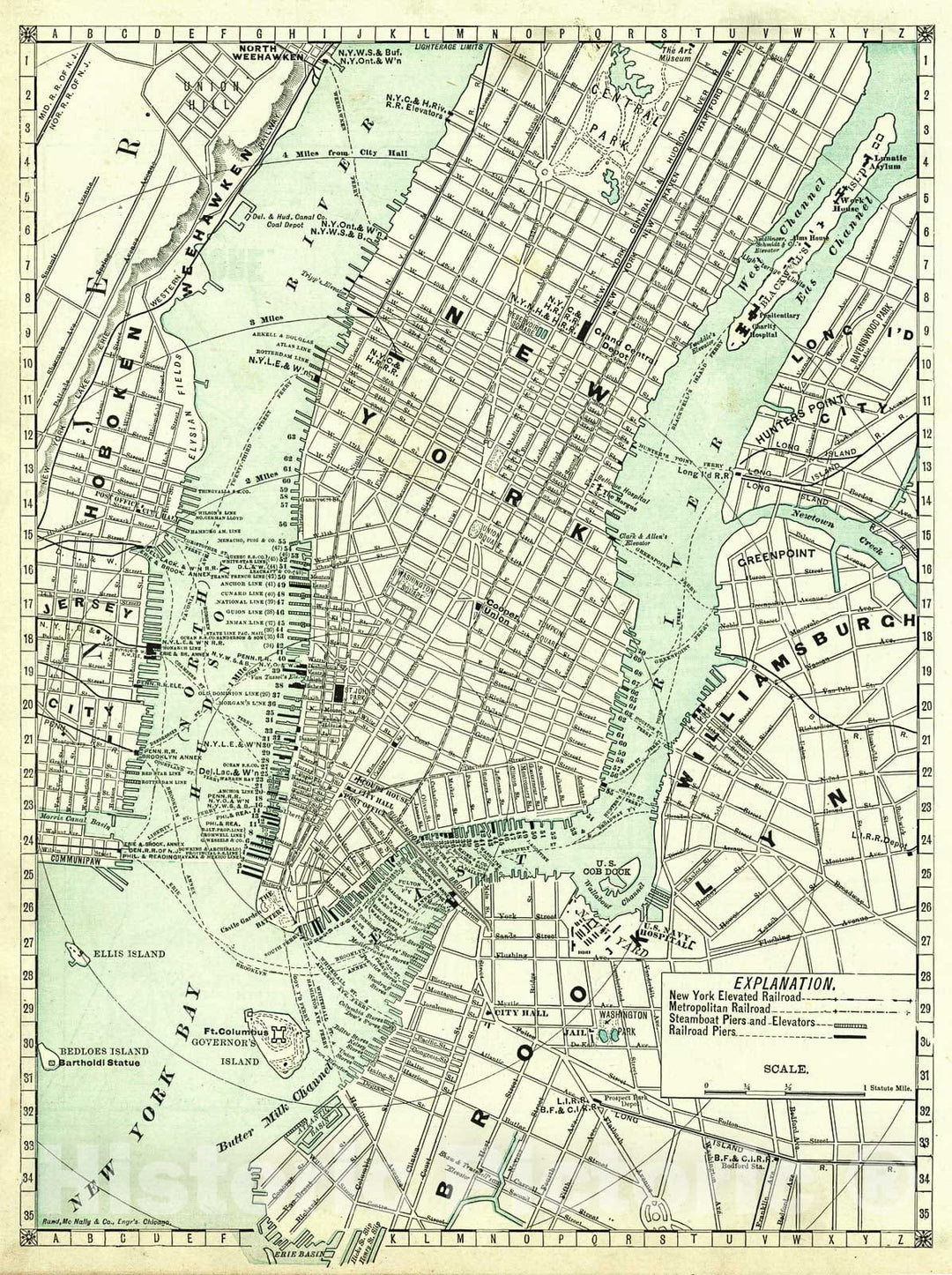 Historic Map : 1889 [New York City] : Vintage Wall Art