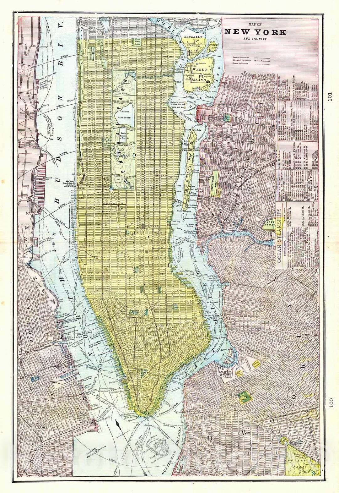 Historic Map : 1898 New York City : Vintage Wall Art