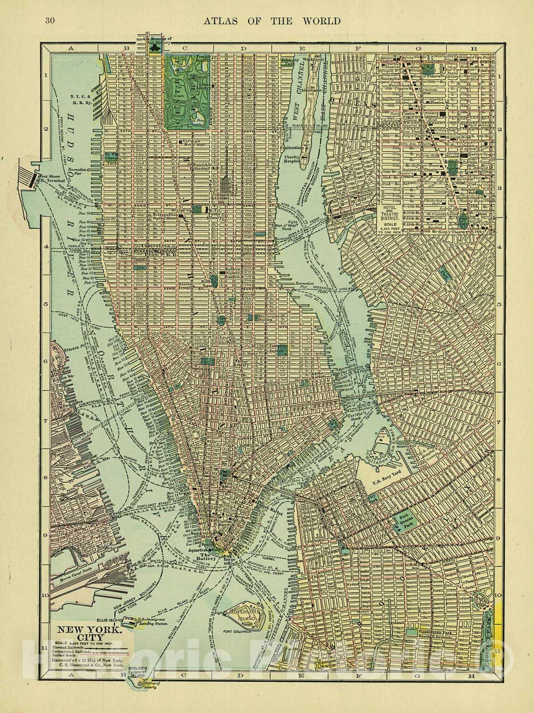 Historic Map : 1906 New York City : Vintage Wall Art