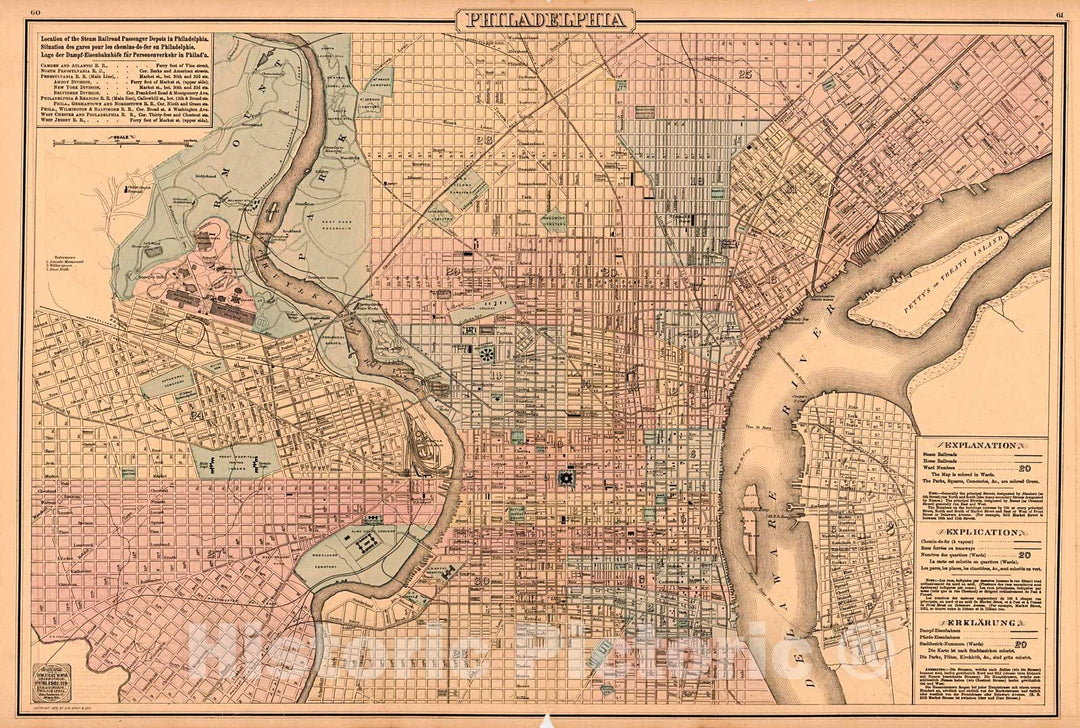 Historic Map : 1876 Philadelphia : Vintage Wall Art