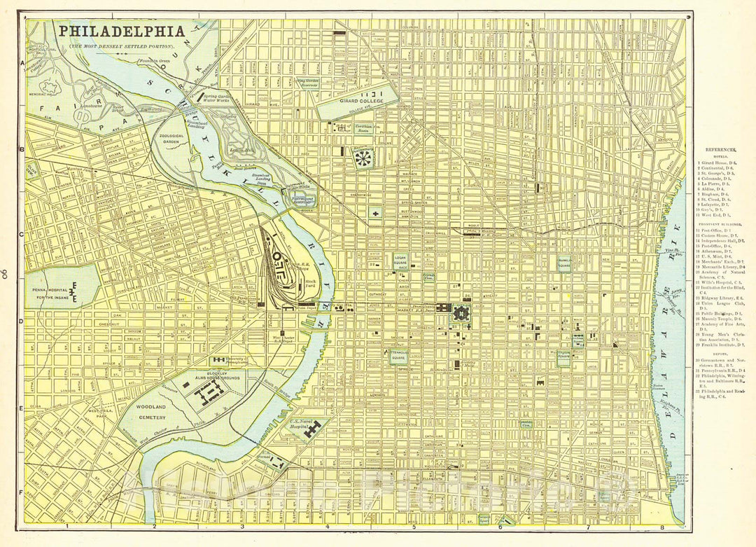 Historic Map : 1887 Philadelphia : Vintage Wall Art