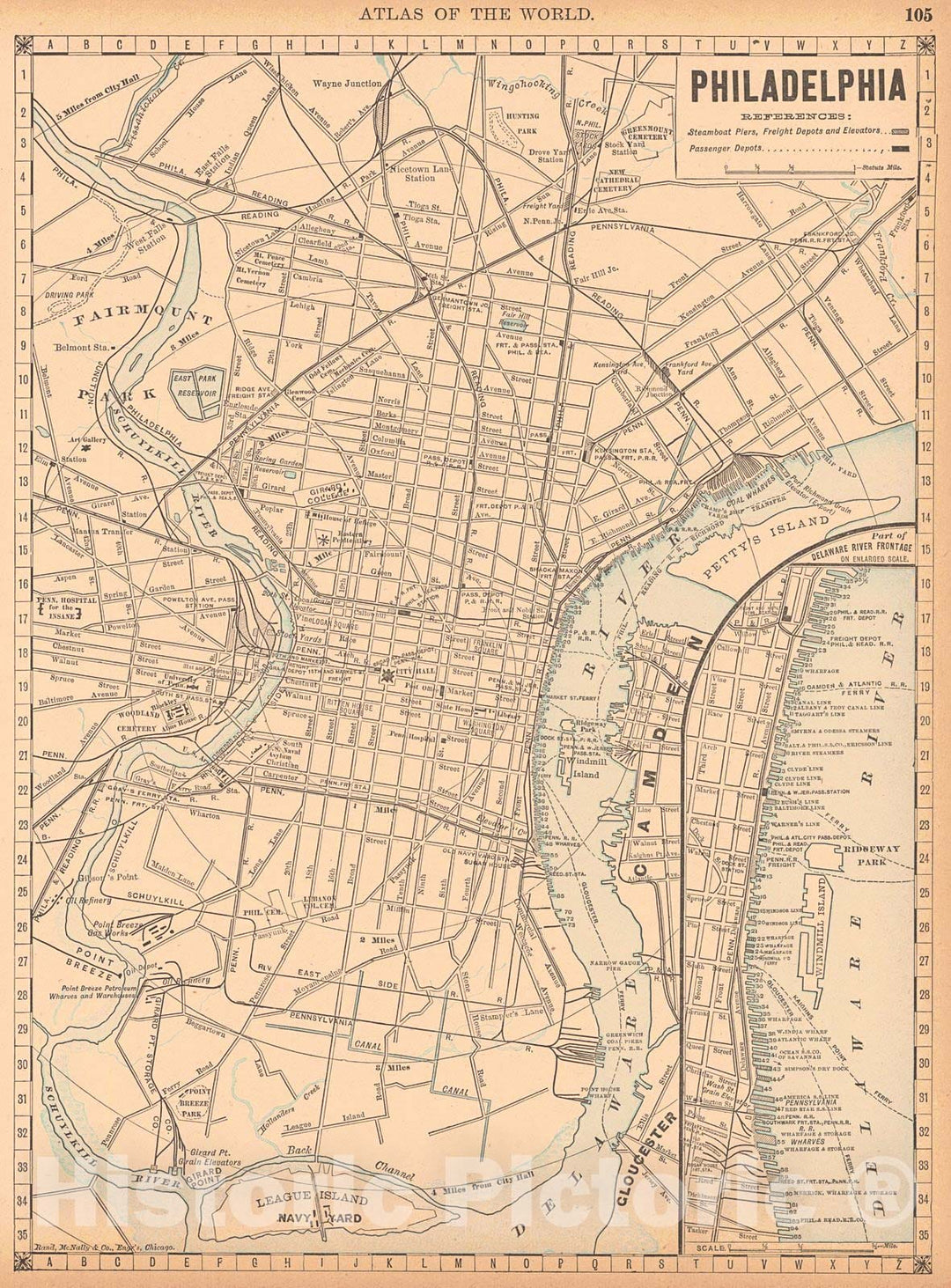 Historic Map : 1888 Philadelphia : Vintage Wall Art