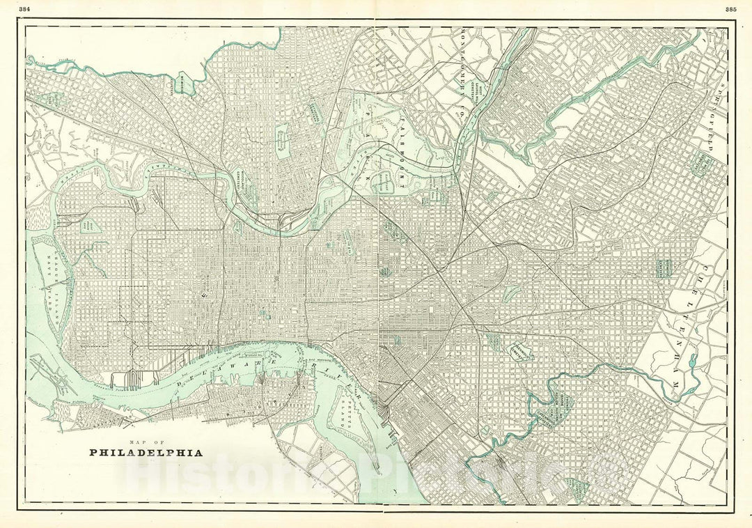 Historic Map : 1895 Philadelphia : Vintage Wall Art