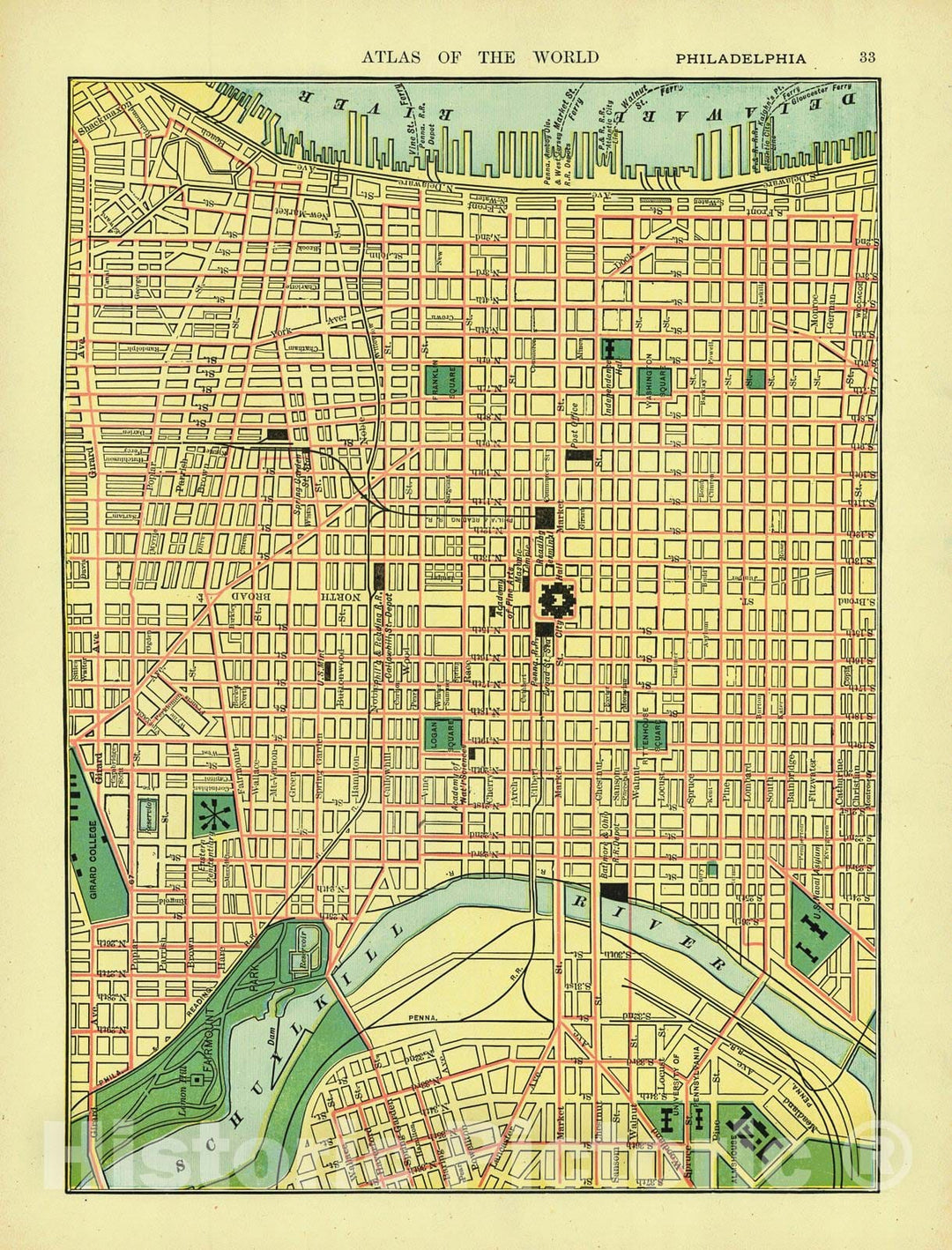 Historic Map : 1906 Philadelphia : Vintage Wall Art