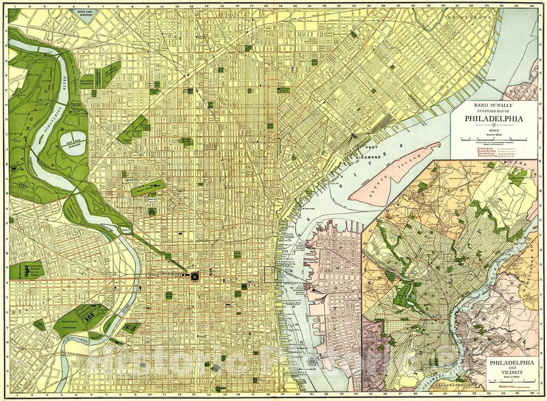 Historic Map : 1921 Philadelphia : Vintage Wall Art