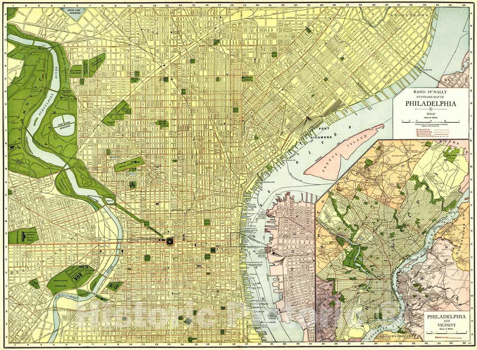 Historic Map : 1921 Philadelphia : Vintage Wall Art