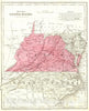 Historic Map : 1850 Map No. 4. United States (Virginia and North Carolina) : Vintage Wall Art