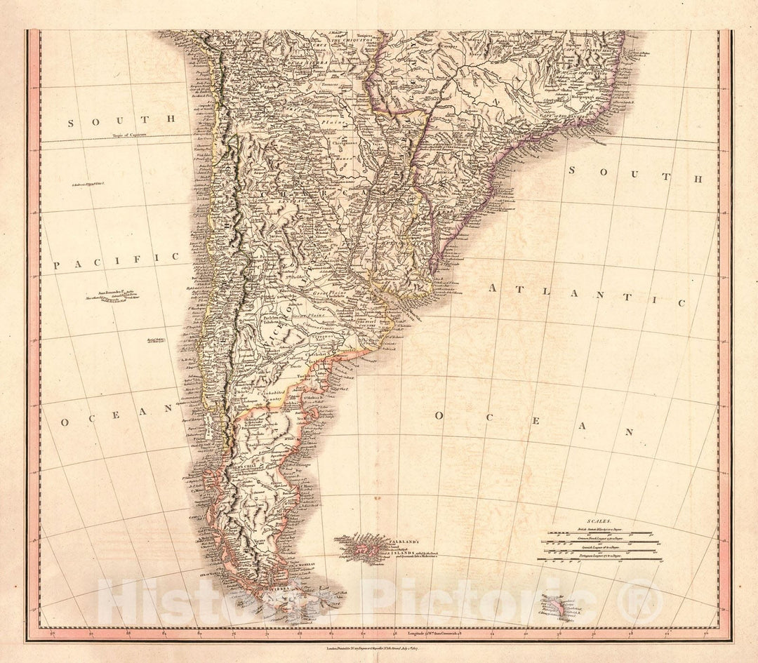 Historic Map : 1807 South America (Southern Half) : Vintage Wall Art