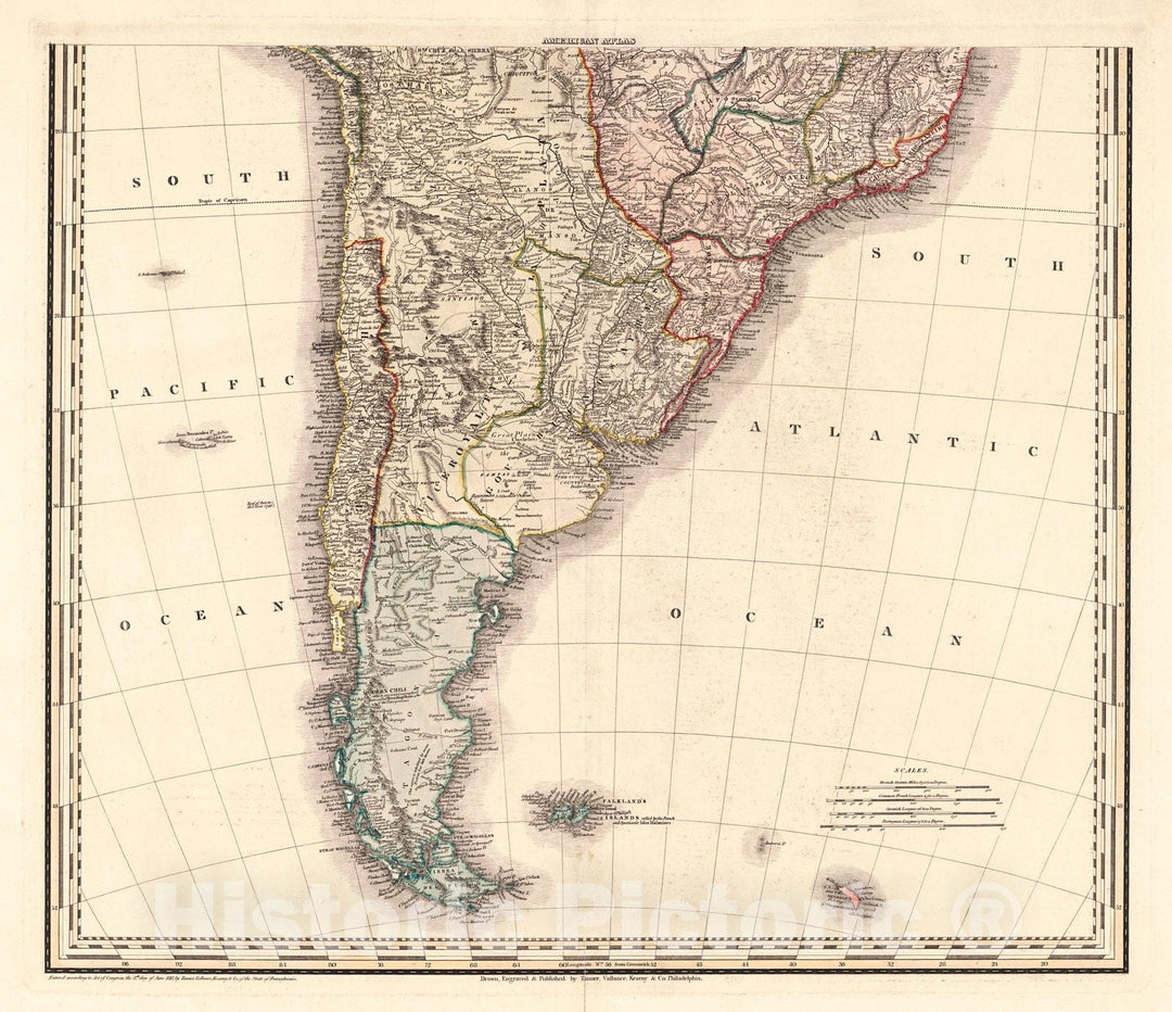 Historic Map : 1818 South America (Southern Half) : Vintage Wall Art