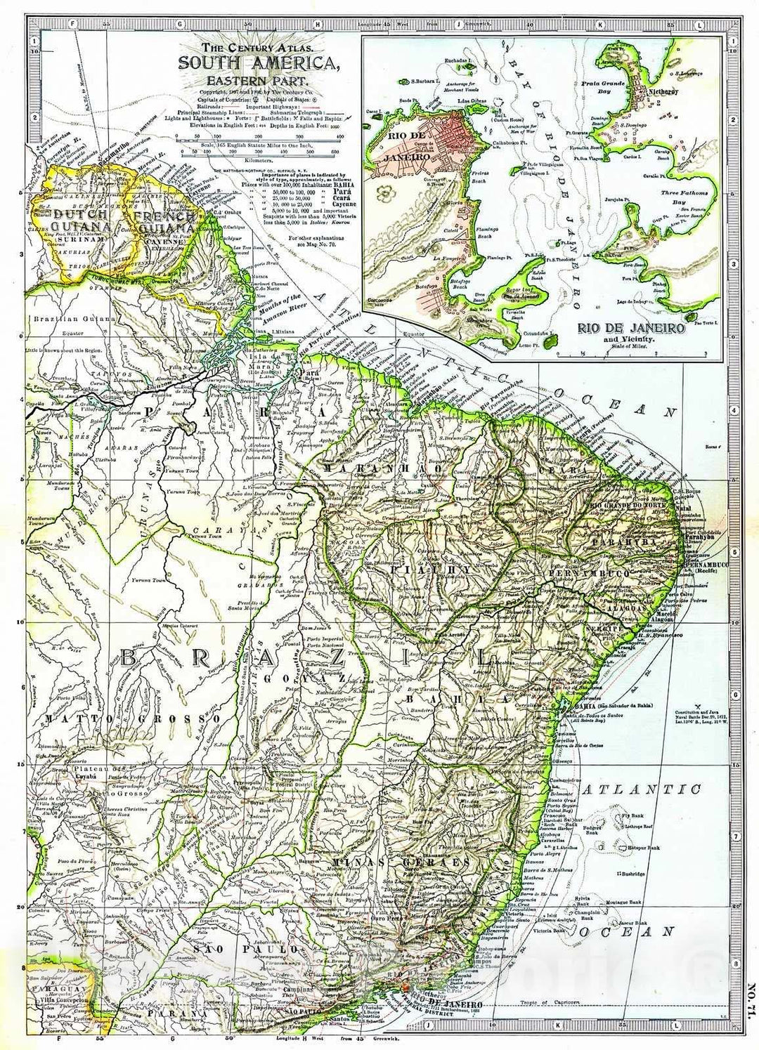 Historic Map : 1902 South America - Eastern Part : Vintage Wall Art