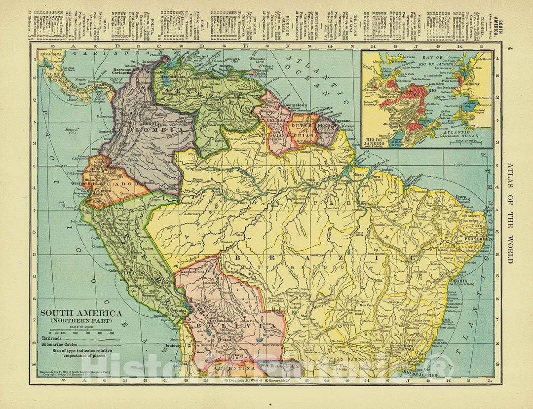 Historic Map : 1906 South America (Northern Part) : Vintage Wall Art