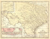 Historic Map : 1852 Map of the State of Texas, Inset: Map of the vicinity of Galveston City & Northern Texas : Vintage Wall Art