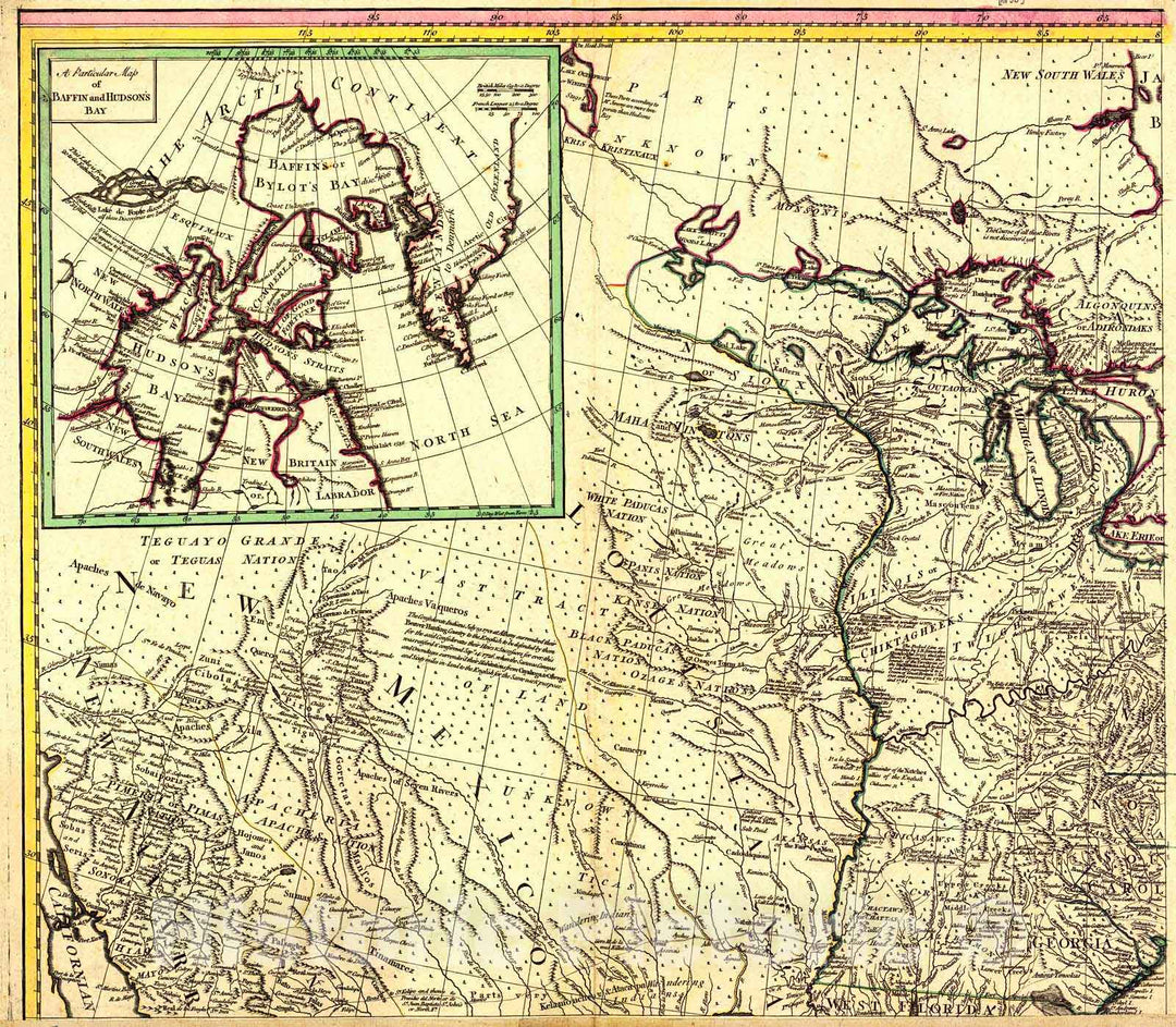 Historic Map : 1776 An Accurate Map of North America [Western half of Northern section] : Vintage Wall Art