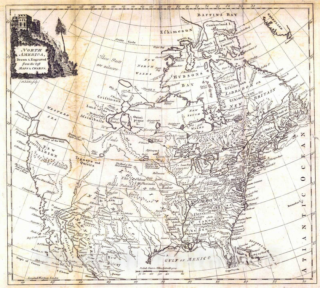 Historic Map : 1786 North America : Vintage Wall Art