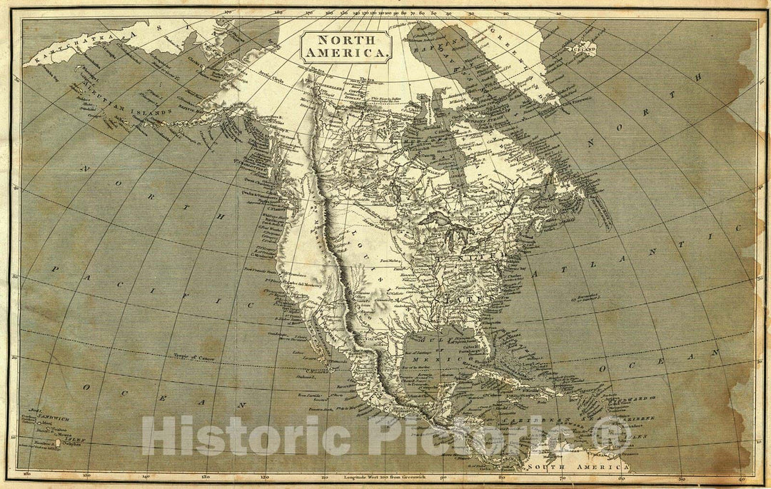 Historic Map : 1806 North America : Vintage Wall Art