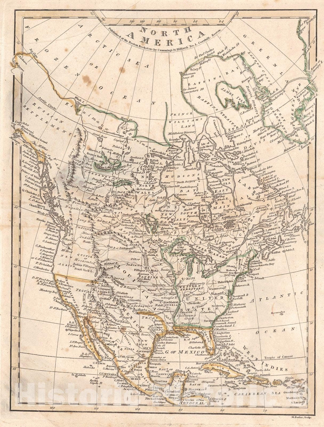 Historic Map : 1810 North America : Vintage Wall Art