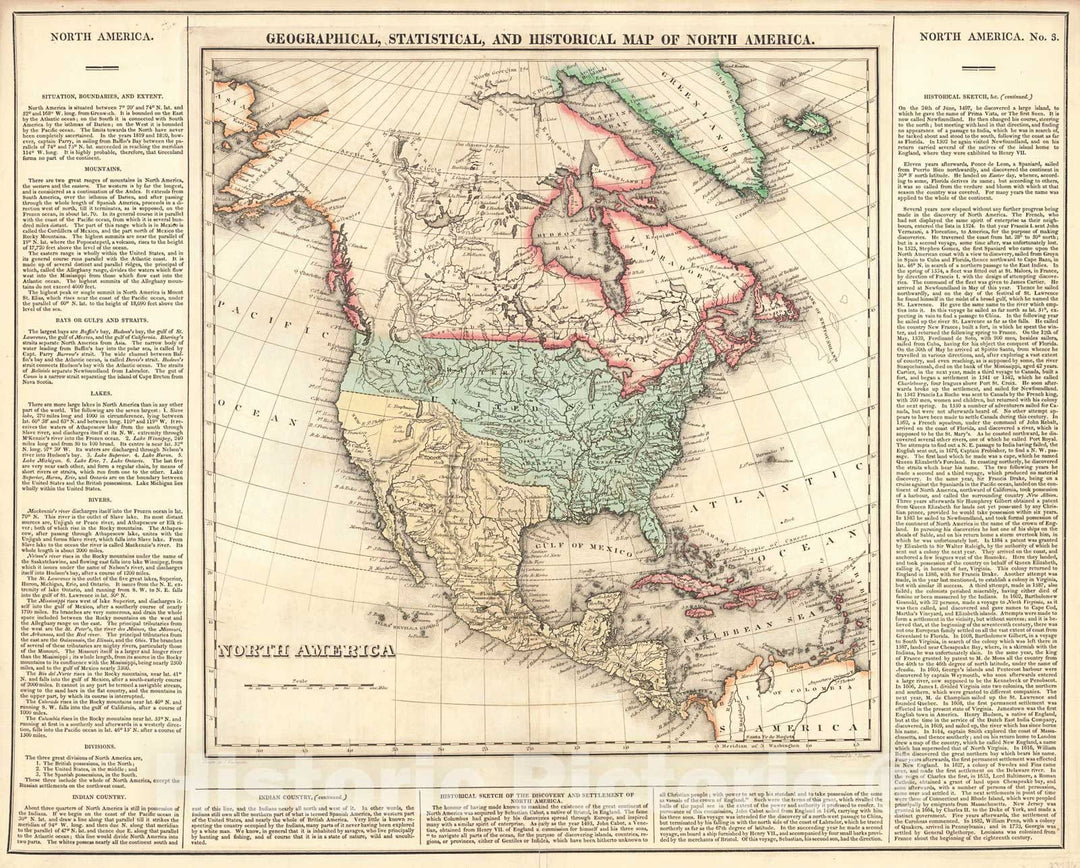 Historic Map : 1822 North America : Vintage Wall Art