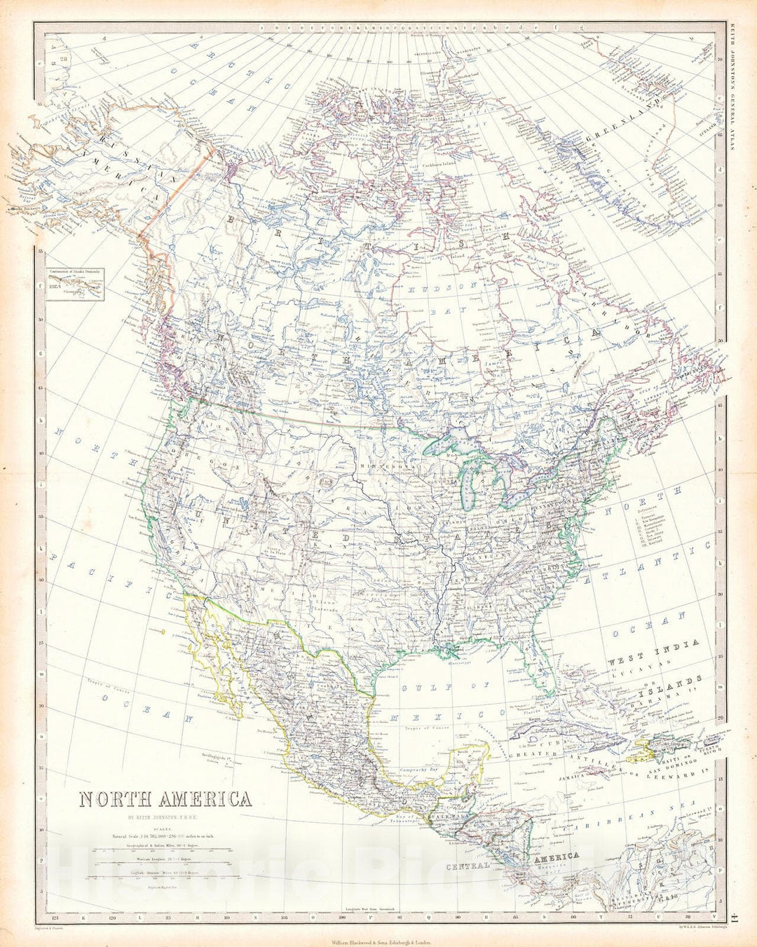 Historic Map : 1861 North America : Vintage Wall Art